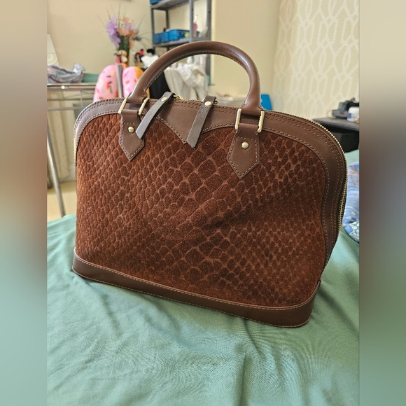 Brown Leather Women's Bag Made In Italy - Picture 1 of 6